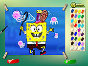 Spongebob with jelly fish jtk