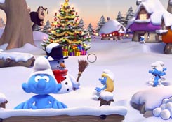 rajzfilm - Smurfs snowball fight