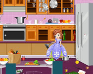 rajzfilm - Sofias messy kitchen cleaning